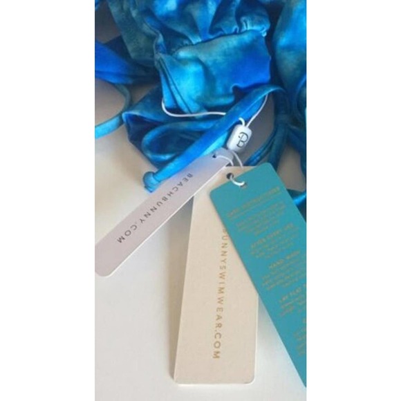 NWT Beach Bunny Chanel Wrap Blue Tie Dye Swimsuit Bikini Bottom L - Picture 5 of 6